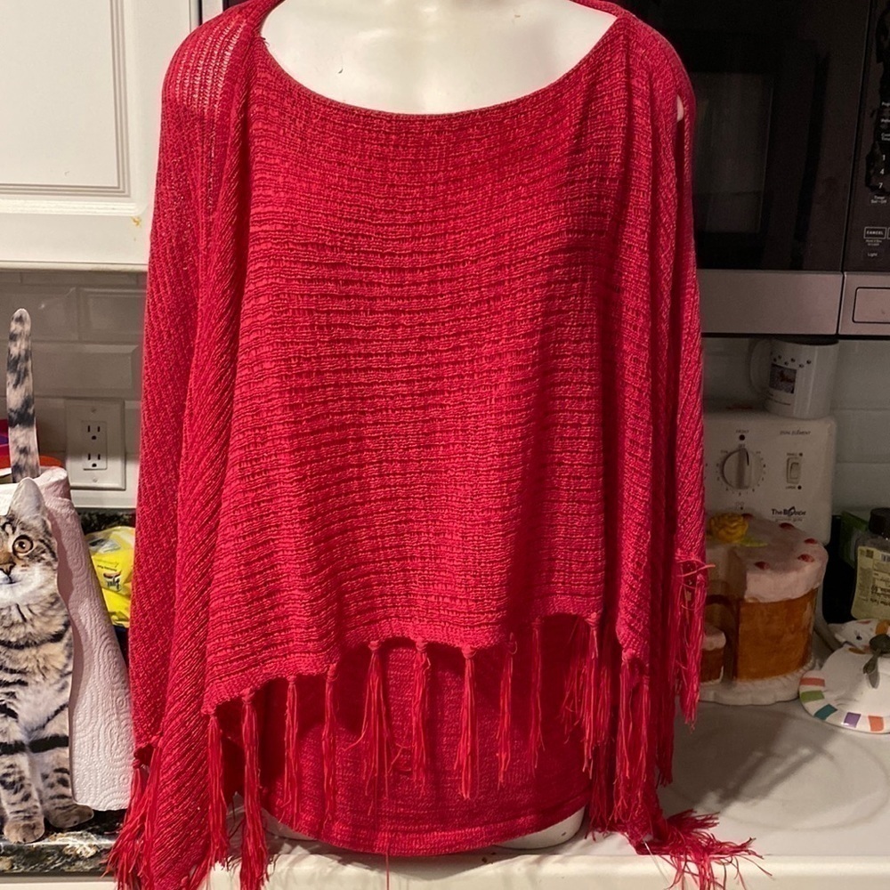 A womens My Favorite Things solid pink 1 piece plus size knit top 1x. EUC